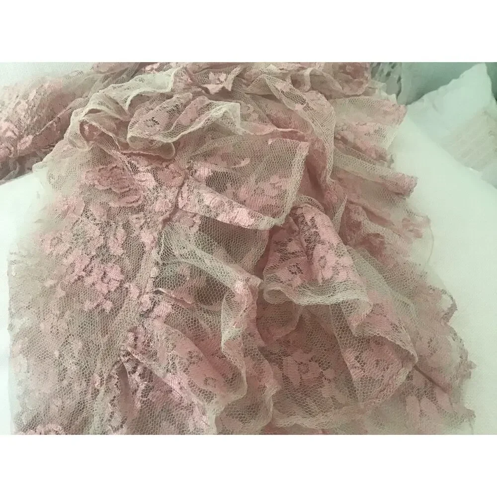 Bella Notte Lily Lace RARE Blush Pink ruffle Standard Queen Pillow Sham NWT